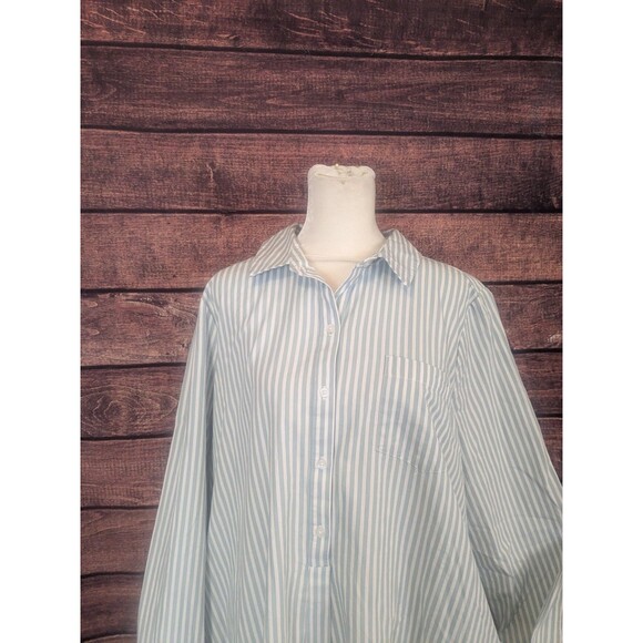 Society Social X Crown & Ivy Green Stripe Midi Dress Cottage Beach Sz XL pockets - Picture 9 of 10